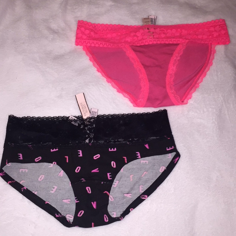 2 Victoria’s Secret Cotton panties with lace trim